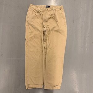 Polo Ralph Lauren Vintage Made in USA Pleated Chino Pants Tan 33x34
